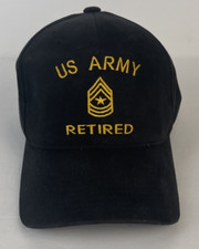 Army Retired Hat Sergeant Major The Classics Black Adjustable Embroidered