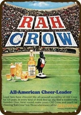 1966 OLD CROW Bourbon Whiskey Vintage Look-Edge DECORATIVE REPLICA METAL SIGN