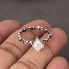 Moonstone Wave Band Ring Engagement 925 Sterling Silver Rings For Gift Her