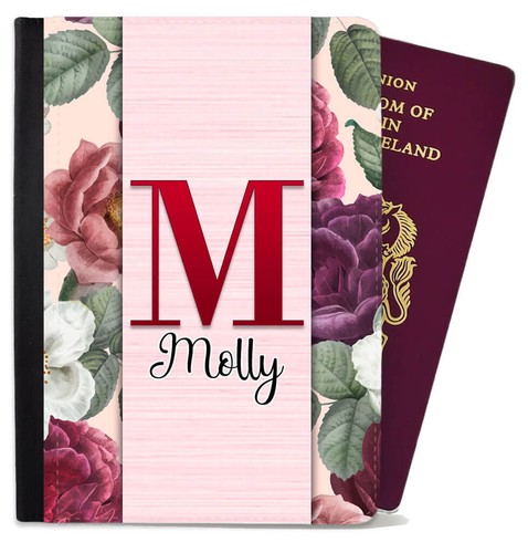 Funda de pasaporte de diseño floral personalizada cualquier nombre regalo vacaciones 24 - Imagen 22 de 23