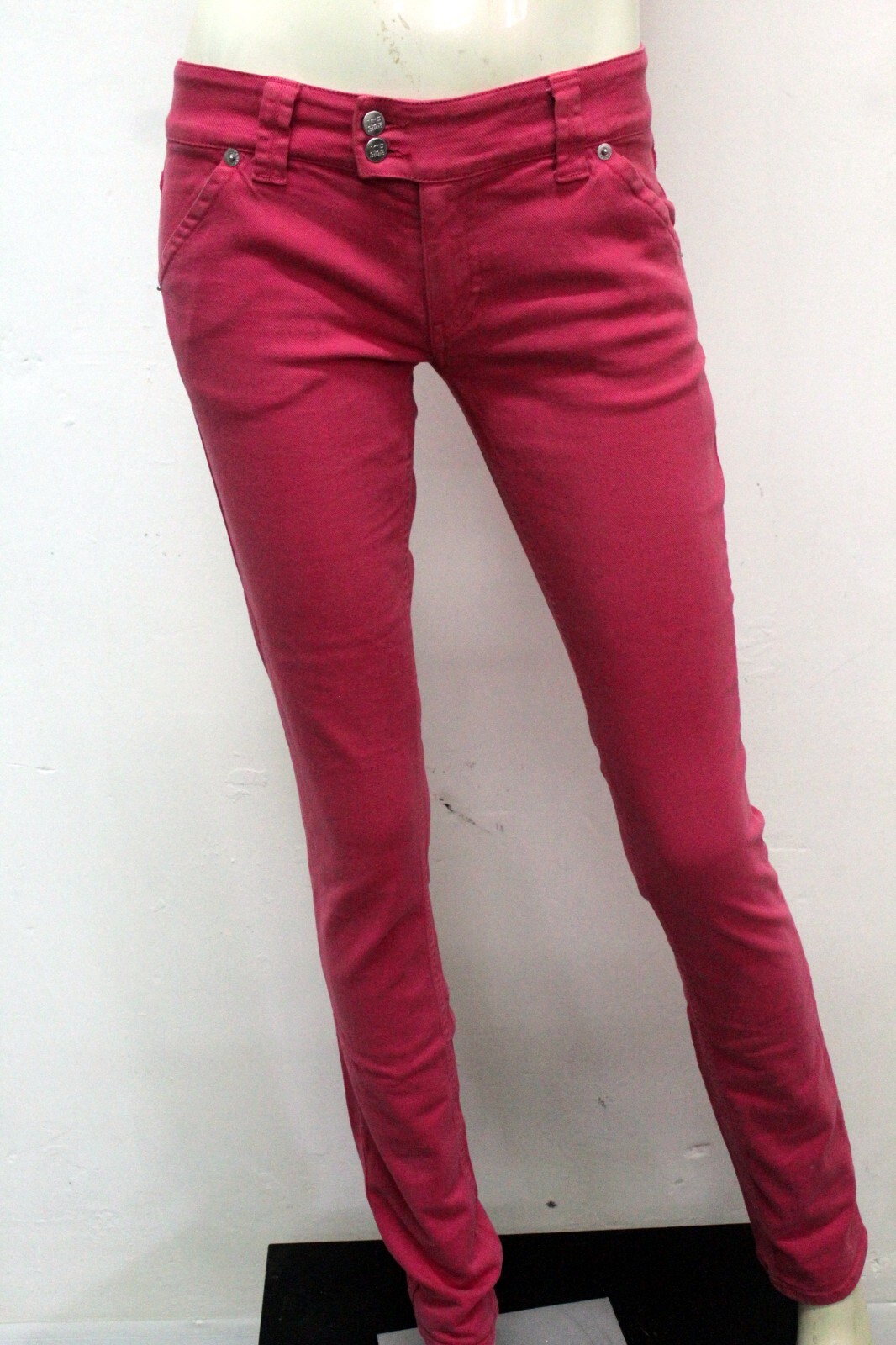 Iceberg Donna Pantalone Taglia 40 Jeans Rosa Pant Pants Regular In Cotone
