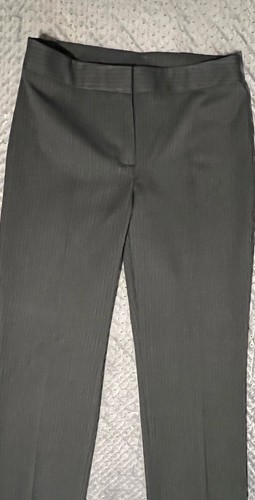 Rafaella Womens Flat Front Stretch Black/blue Stripes Career Dress Pants Fits 2 - Picture 3 of 9