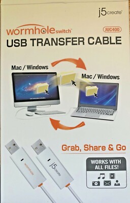 J5 Create Wormhole Switch USB Transfer Cable JUC400 - Grab, Share & Go!
