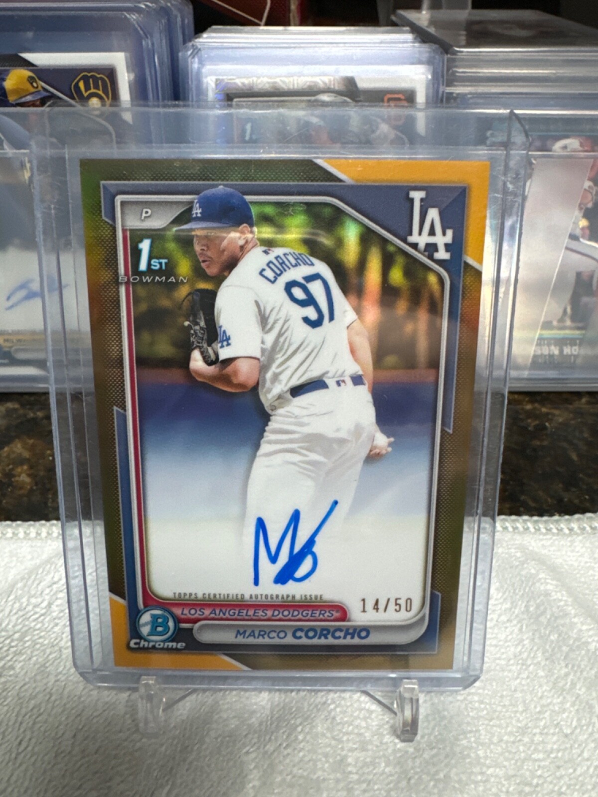 2024 1st Bowman Chrome Marco Corcho  True Gold  Auto /50 Dodgers