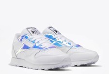 Reebok Classic White leather sneakers with irridescent 7.5