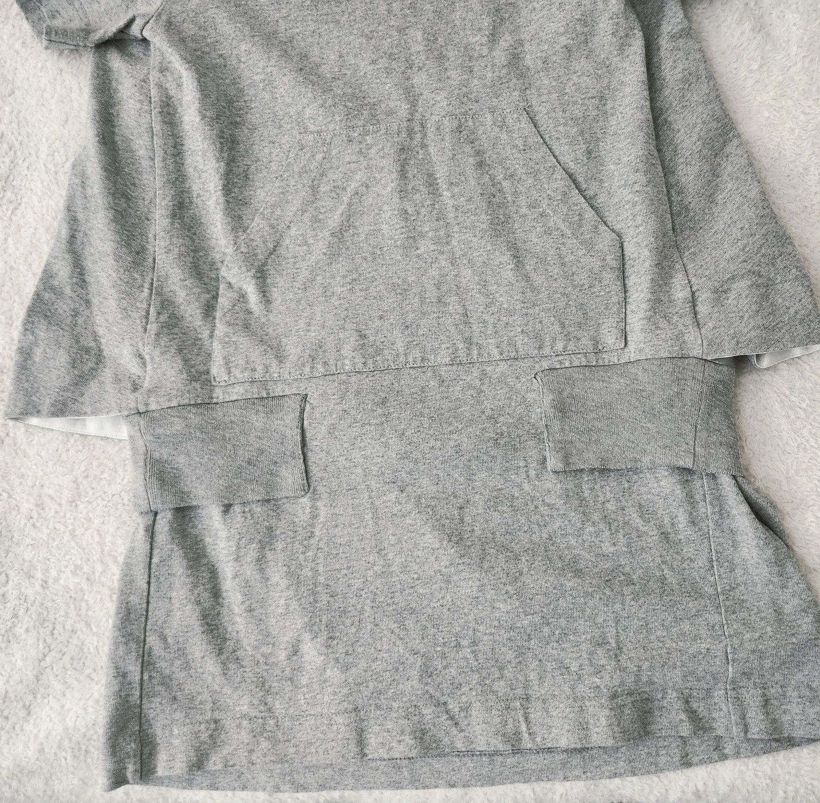 sacai FELPA CON CAPPUCCIO ABITO a strati pezzo unico cotone donna taglia 1 US 6 felpa con cappuccio