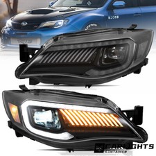 VLAND Projector LED Headlights w/Startup For Subaru Impreza 2008-11 WRX 2012-14