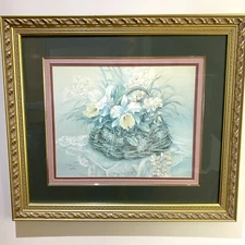 Lena Liu Signed & Numbered Print Basket Of Lilies Framed 9762