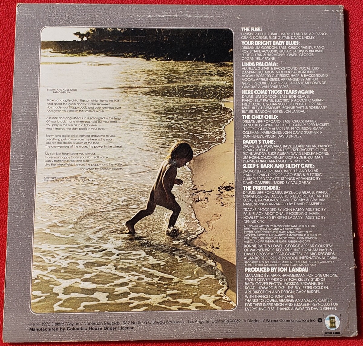 Jackson Browne The Pretender Original Vinyl Album - Here Come
