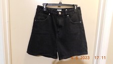 Vintage 90s Chic High Waist Denim Jean Shorts 9 Black Mom Hi Rise Jean Shorts