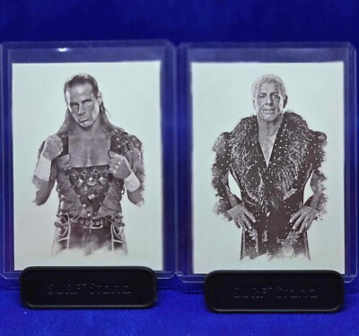 RARE WWE TOPPS Rivals Shawn Michaels 3/10 Ric Flair 7/10 Tattoo Cards