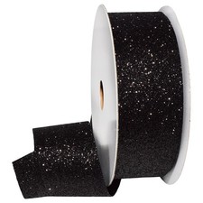 Morex Ribbon 985 Princess Glitter Princess Glitter Ribbon, Black, 1-1/2" x 10...