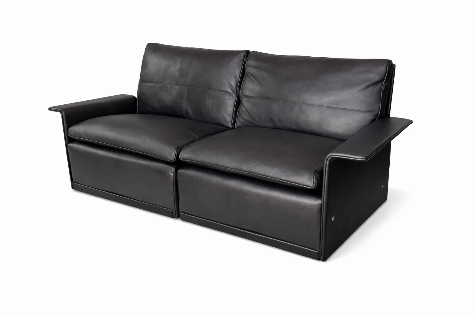 Vitsoe 620 Sofa Dieter Rams Black Leather 2 Seater Modular