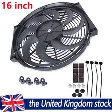 16in 12V Universal Radiator Electric Cooling Fan 120W Push/Pull w/Mounting Kit