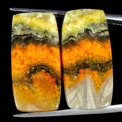 20,90 Cts Natürlicher Bumble Bee Jaspis Kissen Cabochon Lose Edelstein 11x23x4mm