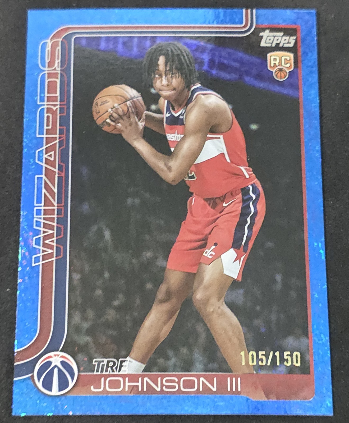 2025-26 Topps Tre Johnson III Blue Holo Foil /150 #206 RC