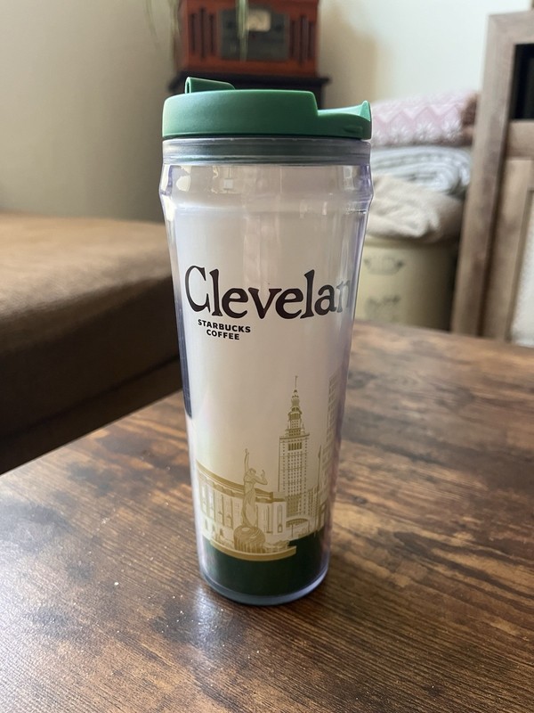 2004 Starbucks Cleveland City Icon Travel Mug Tumbler with Lid Coffee