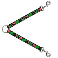 Dog Leash Splitter Christmas Collage Black/White/Green/Red (Us Import)