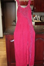 Precious Formals Sleeveless Pink Evening Dress All Over Beading - Size Large