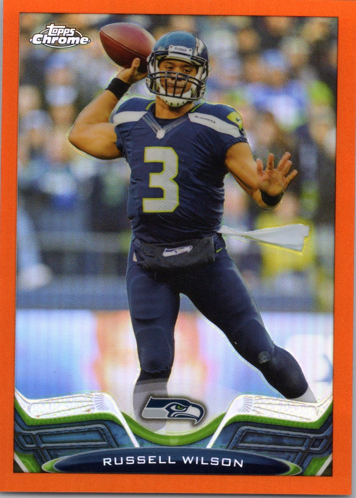 Russell Wilson 2013 Topps Chrome ORANGE REFRACTOR Card #175 Seattle Seahawks