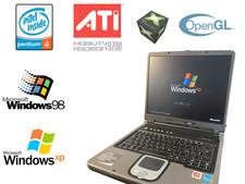 PC Notebook Portatile Vintage Retro Acer Pentium 4 Radeon 9700 Windows 98 e XP