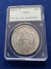 New Listing1881 S PCGS MS62 OGH Rattler Silver Morgan Dollar 50c US Coin
