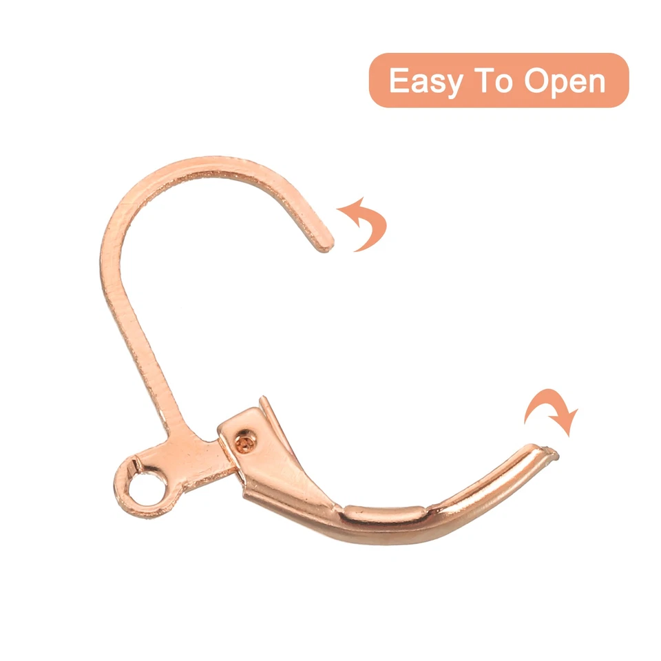 20Pcs рычаг назад серьги крючки французский уха провода серьги крюк, розовое золото - Изображение 3 из 4