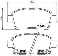 2X Brembo Bremsbelagsatz, Scheibenbremse P 83 051 FüR Toyota