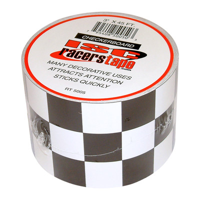 ISC Black & White Adhesive-Backed Checkerboard Tape: 3 in. x 15 yds. Black/White
