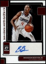 2021-22 Donruss Optic #SS-BBJ Brandon Boston Jr. Signature Series Auto E1