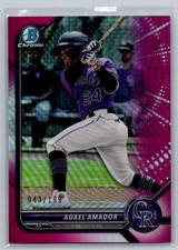 2022 Bowman #BCP-109 Adael Amador Chrome Prospects Fuchsia Lava Refractors #/199