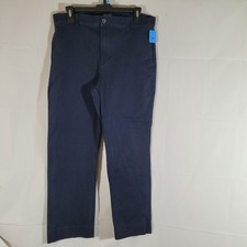 CHILDRENS PLACE-UNIFORM PANTS-TWILL-NAVY BLUE-Boys-ADJUSTABLE WAIST-SZ 16 husky