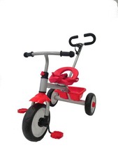 Kids My First Ride-On Trike Red Push Along 3-Wheeler with Parent Handle