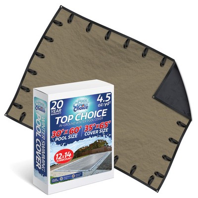 PoolCoverChoice Winter Swimming Pool Cover for 30 ft x 60 ft Rectangular Pool