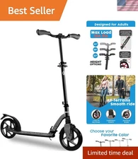 Adult Kick Scooter with Adjustable Handlebar & 264lbs Capacity - Foldable Fun