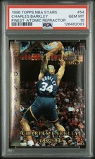 1996-97 Charles Barkley Topps NBA Stars Finest Atomic Refractor PSA 10 GEM POP 2
