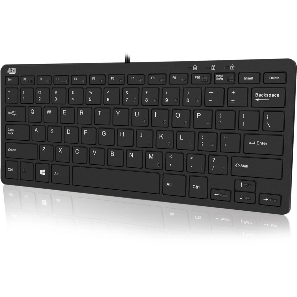 Adesso Slimtouch 510 Mini Keyboard With Usb Hubs - Cable Connectivity - Usb - Image 2 of 4