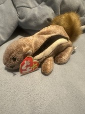 Ty Beanie Baby Nuts the Squirrel Retired Soft Toy, D.O.B. 21/1/1996