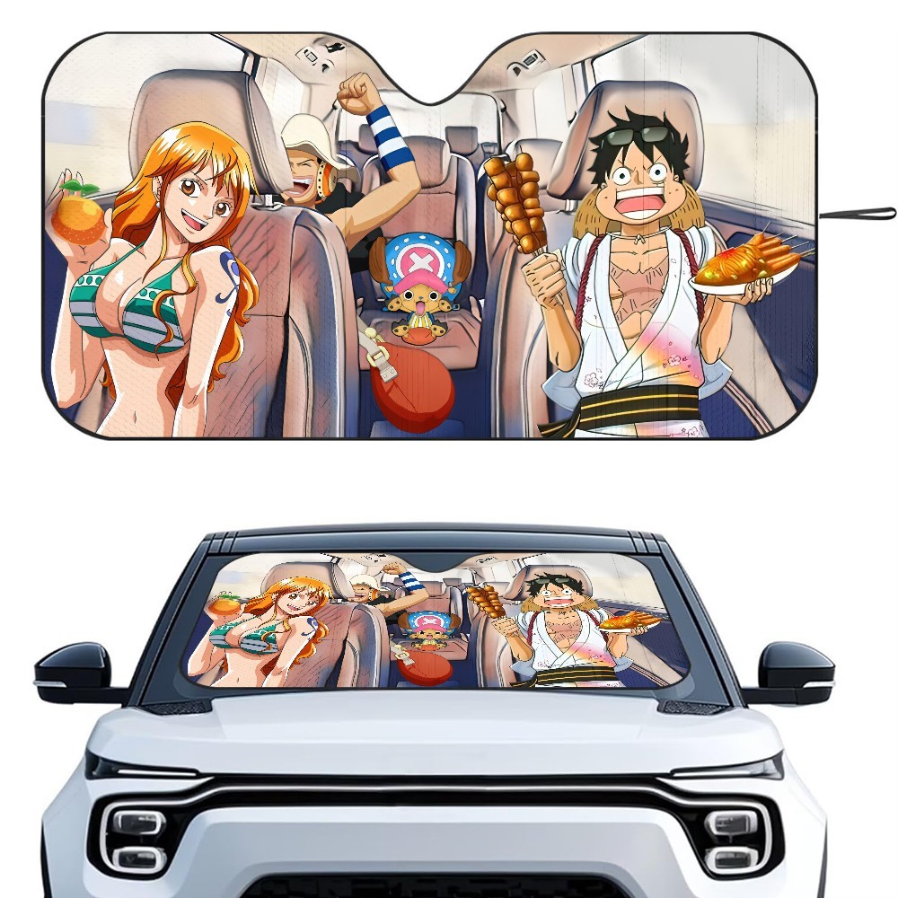 Pare soleil voiture One Piece rejoignez Luffy pour un été au frais