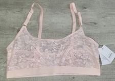 Auden Blush Pink Womens Scoop Neck Bralette Lightly Lined Pullover Bra L Large