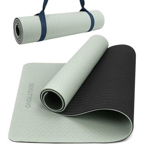 Yogamatte rutschfest 8mm TPE Sportmatte Fitness