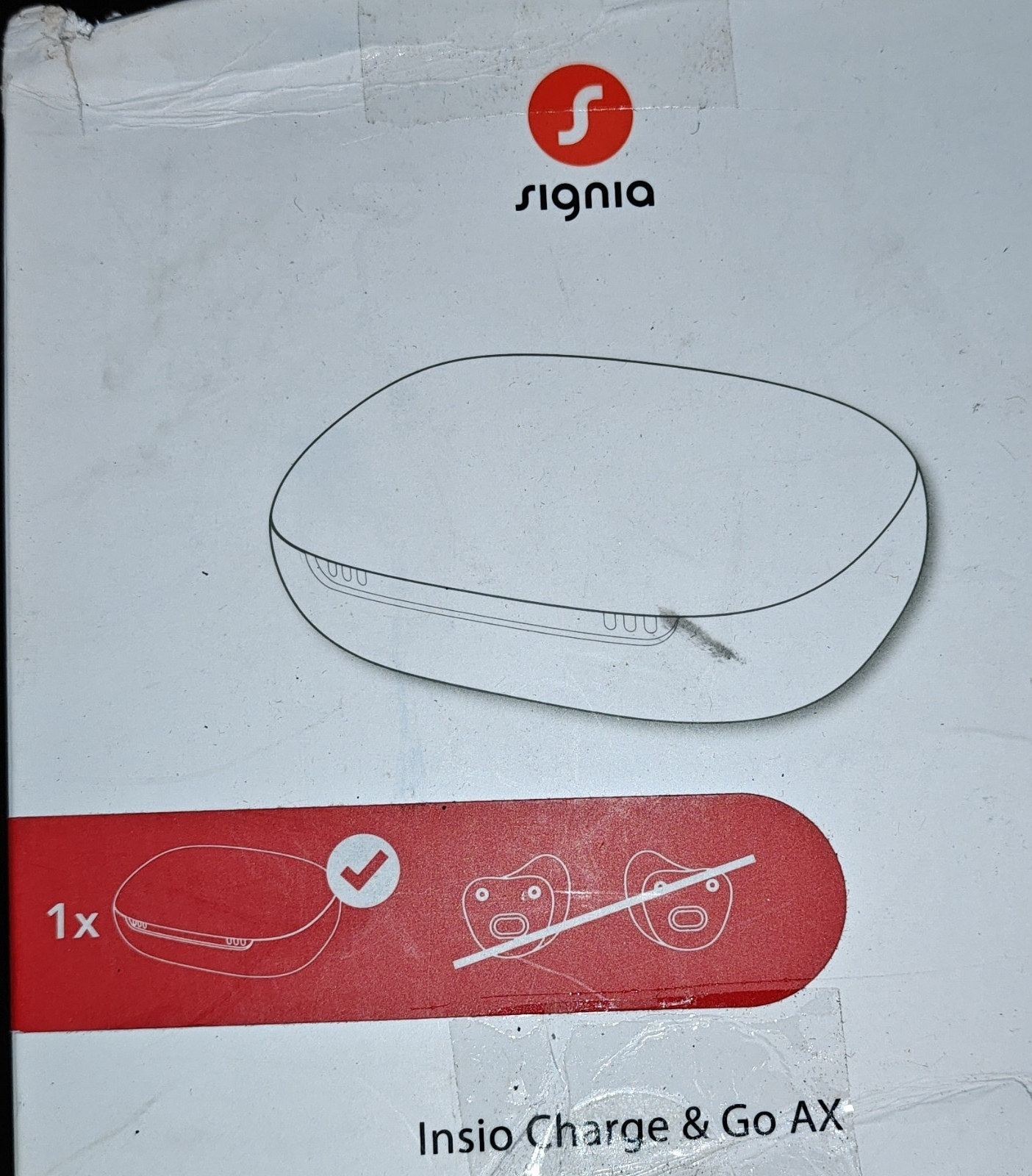 Signia Insio Charge & Go AX Hearing Aid Charger 21025145 White Bluetooth