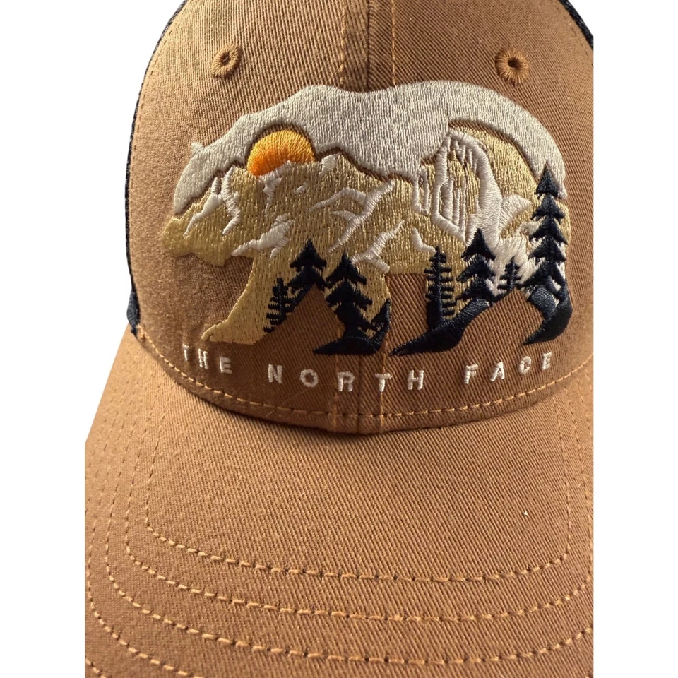 The North Face Mudder Trucker Hat Brown Bear Mountain Embroidered Snapback Cap - Image 2 of 4