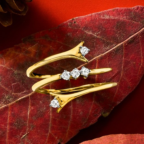 Ross-Simons 0.15 ct. t.w. Diamond Wrap Ring in 18kt Gold Over Sterling - Picture 4 of 5