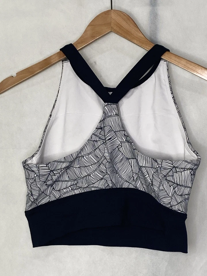 Уникальный женский спортивный бюстгальтер Lorna Jane большой черно-белый с бретелью через шею спортивный - Изображение 2 из 4