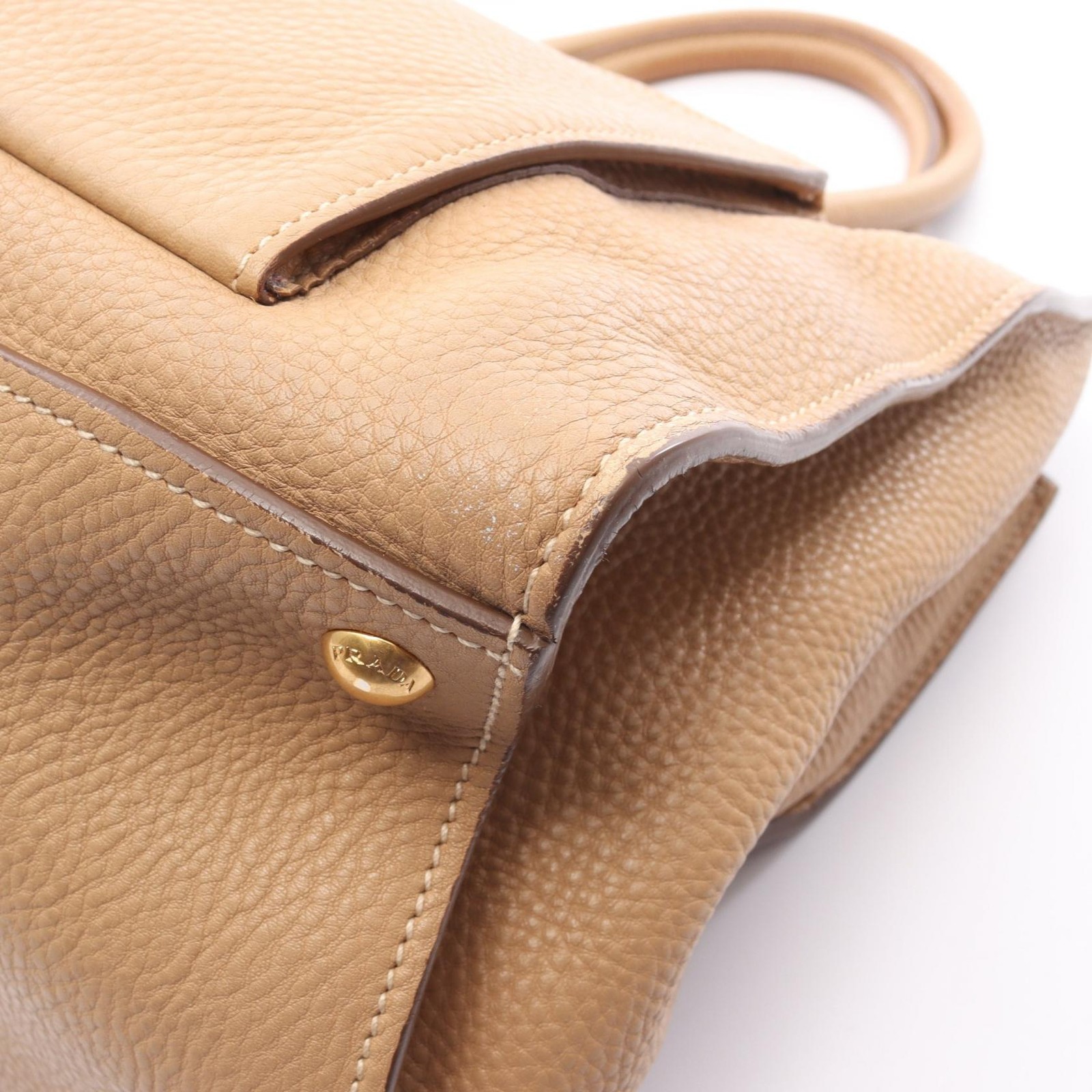 PRADA VIT DAINO Shoulder Crossbody Handbag BN2626 leather Beige Used Women thumbnail 6