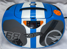 Hot Wheels Sakar AM/FM Radio CD Player Boombox #56084-TRU RaceCar-USED/WORKS