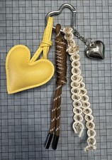 Heart Shape PU Leather Braided Rope Bag Pendant Keychain Bag Charm
