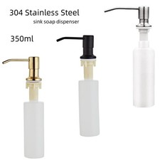 304 Stainless Steel Soap Dispenser 350ml Kitchen Sink Pump Bottle Manual