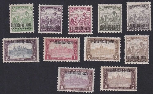 Western Hungary Lajtabansag 1921 Austrian Occupation set of 11 MNH